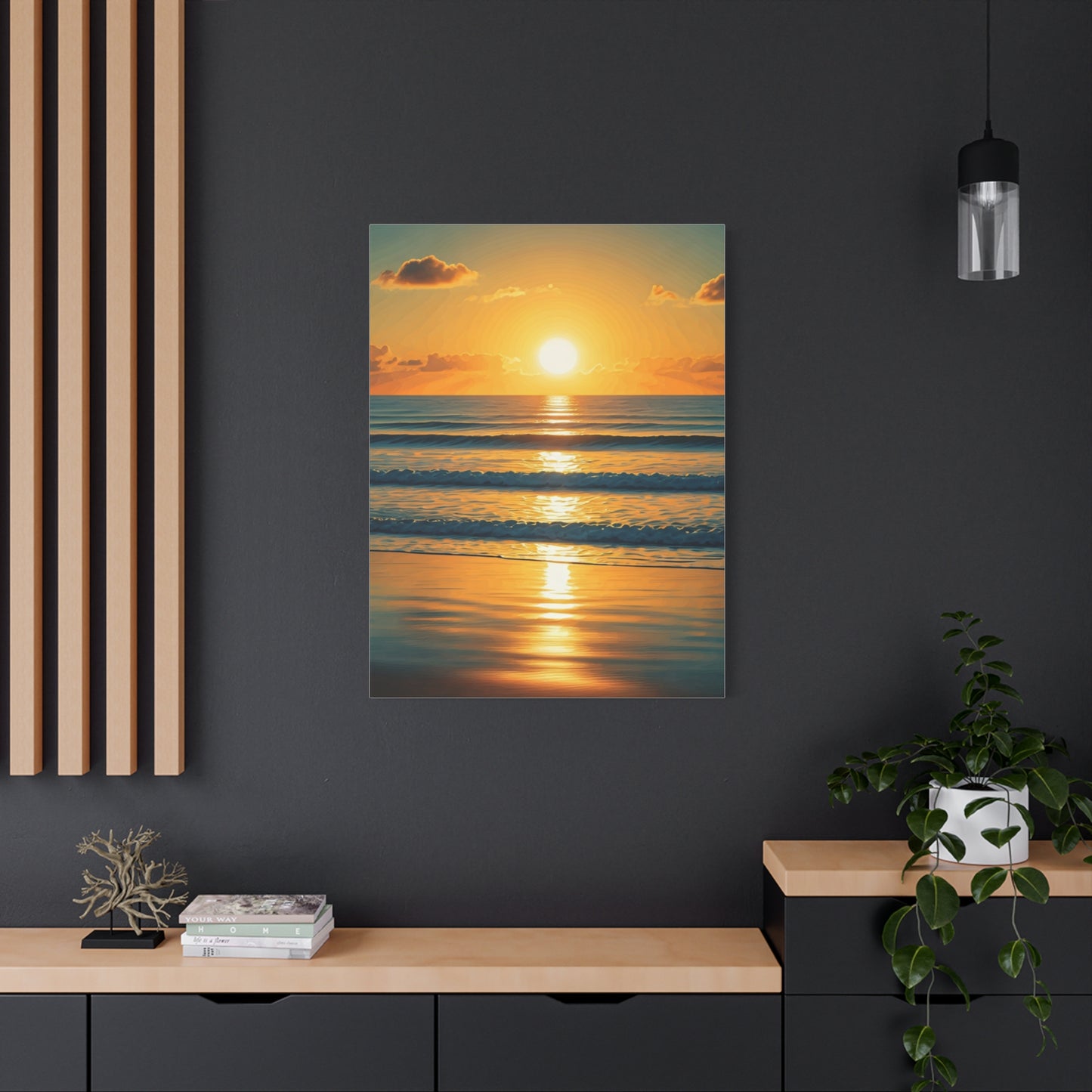 Golden Wave Horizon Sunset Wall Art & Canvas Prints