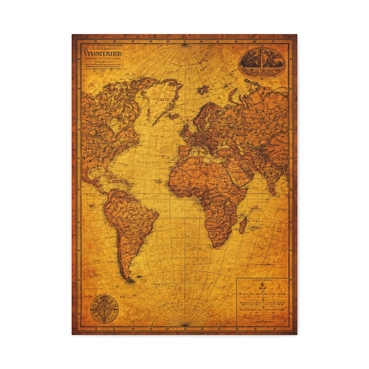 Classic Sepia World Atlas Wall Art & Canvas Prints