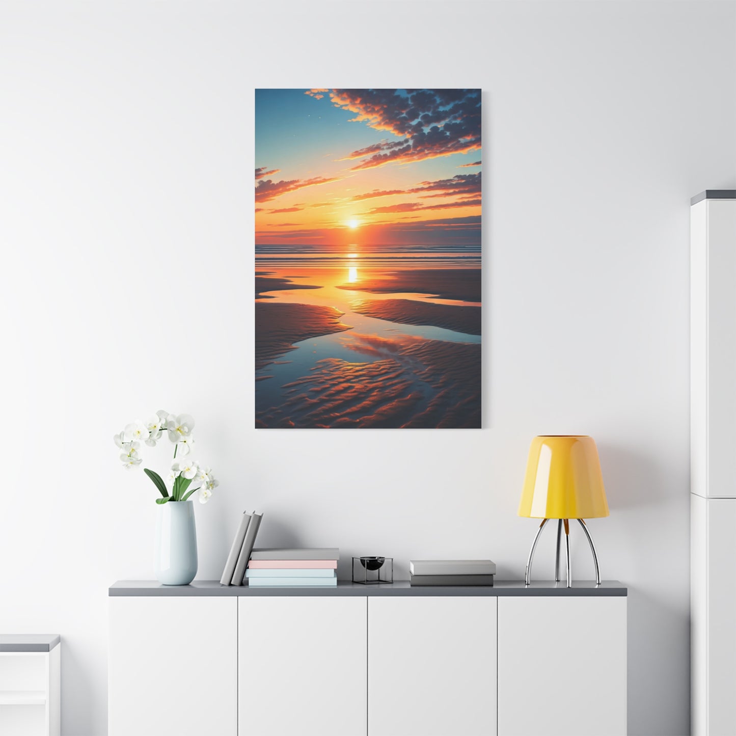 Golden Tide Reflection Sunset Wall Art & Canvas Prints