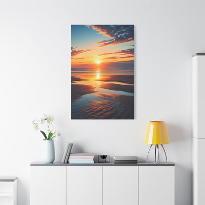 Golden Tide Reflection Sunset Wall Art & Canvas Prints