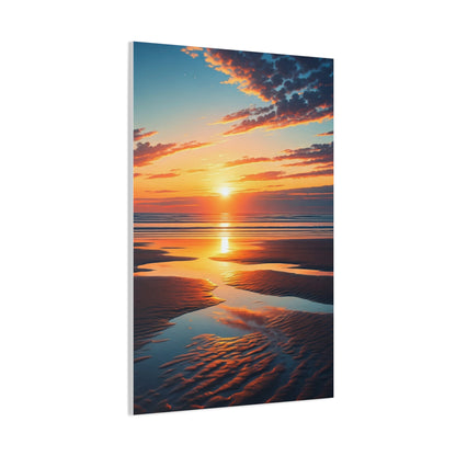 Golden Tide Reflection Sunset Wall Art & Canvas Prints