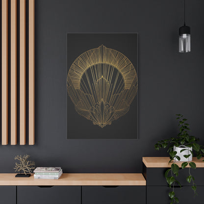 Deco Halo Emblem Black & Gold Wall Art & Canvas Prints