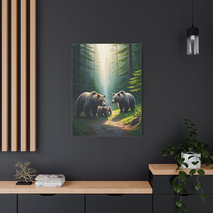 Bear Family Forest Path Scene Wall Art & Canvas Prints