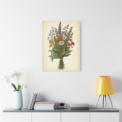 Wildflower Bouquet Illustration Wall Art & Canvas Prints