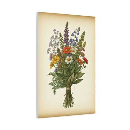 Wildflower Bouquet Illustration Wall Art & Canvas Prints
