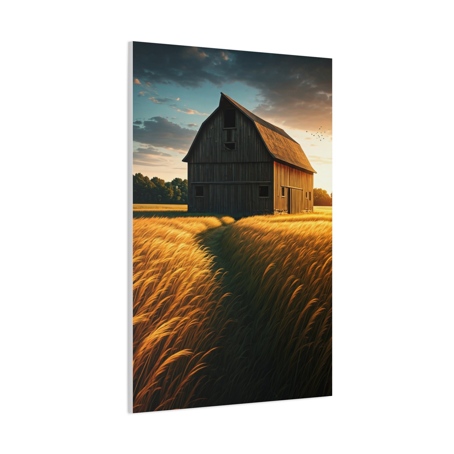 Harvest Field Barn at Sunset Wall Art & Canvas Prints