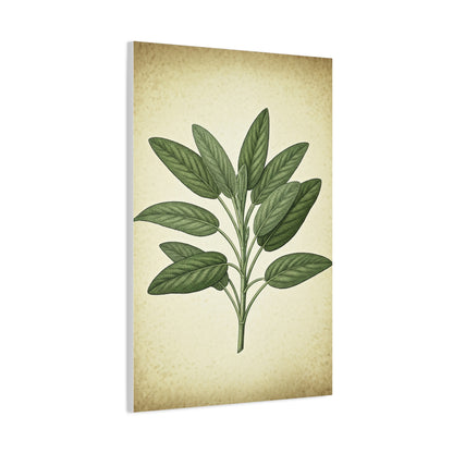 Sage Leaf Medicinal Illustration Wall Art & Canvas Prints