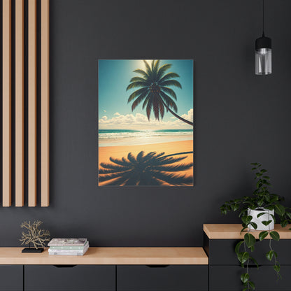 Palm Shadow Serenity Beach Wall Art & Canvas Prints