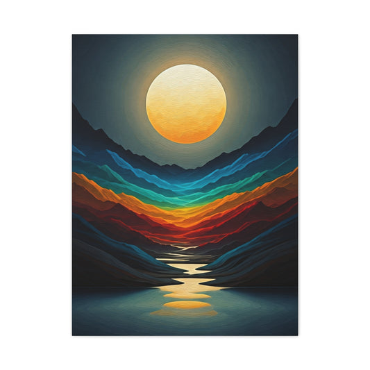 Golden Moon Valley Glow Wall Art & Canvas Print