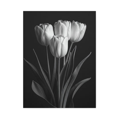 Graceful Tulip Trio Monochrome Wall Art & Canvas Prints