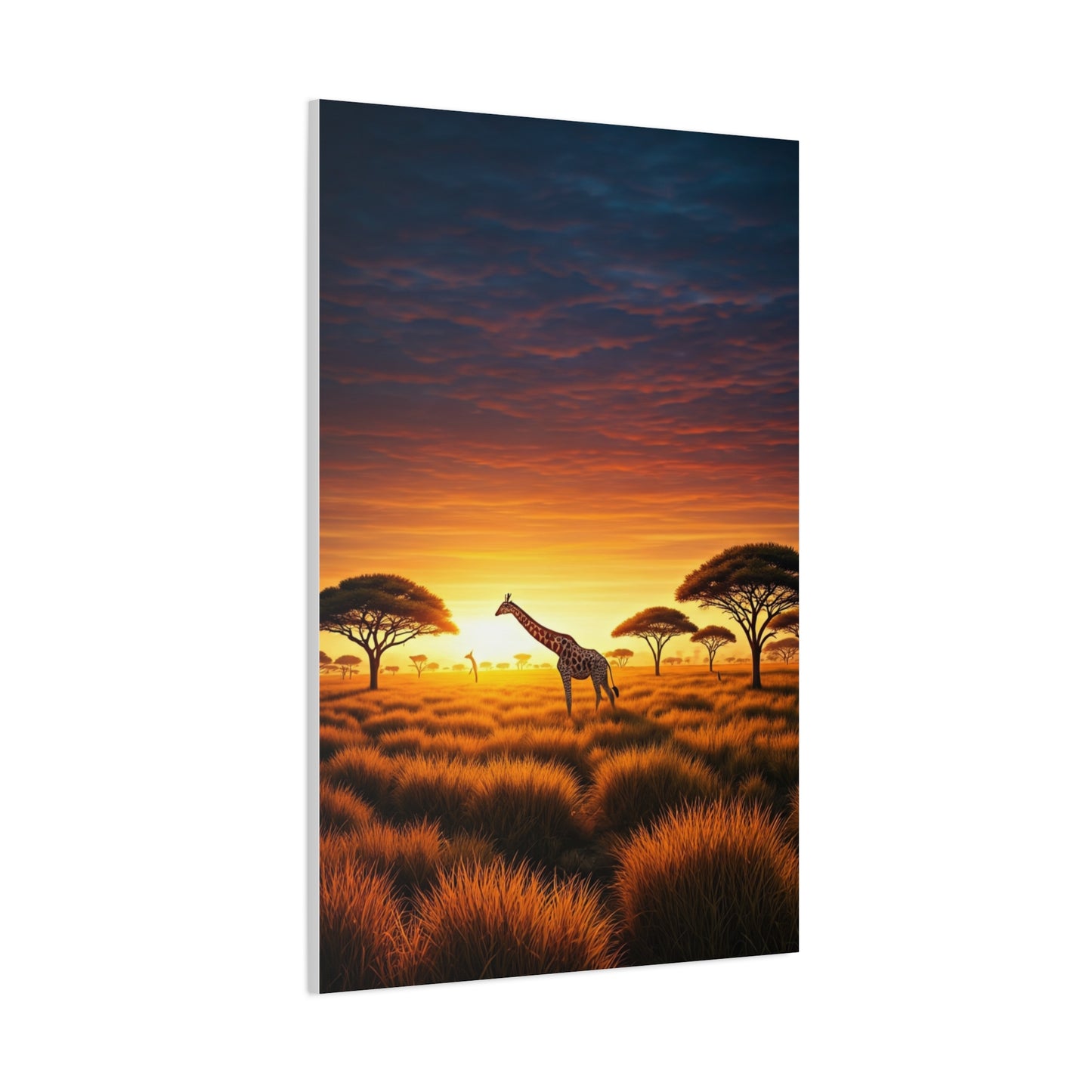 Savannah Giraffe Sunset Silhouette Wall Art & Canvas Prints