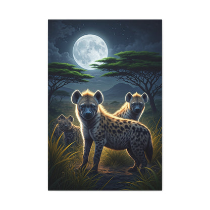 Moonlit Hyena Guardians Wall Art & Canvas Prints