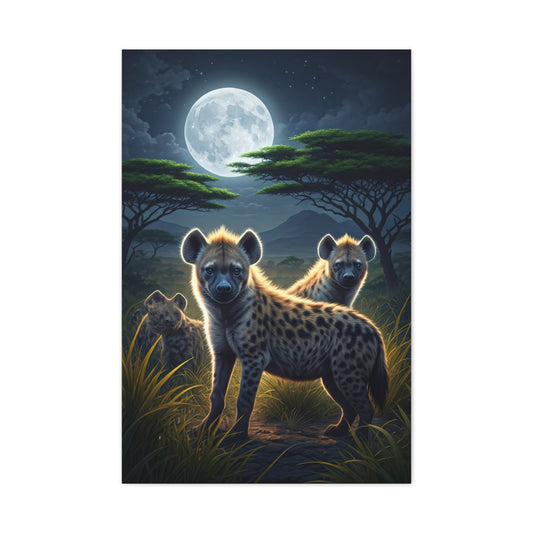 Moonlit Hyena Guardians Wall Art & Canvas Prints