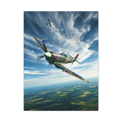 Vintage Warbird Flight Over Open Fields Wall Art & Canvas Prints