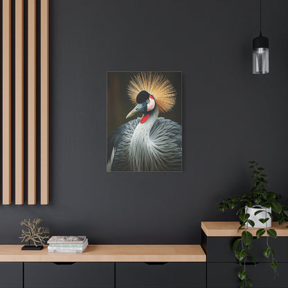 Regal Crowned Crane Portrait Wall Art & Canvas Prints