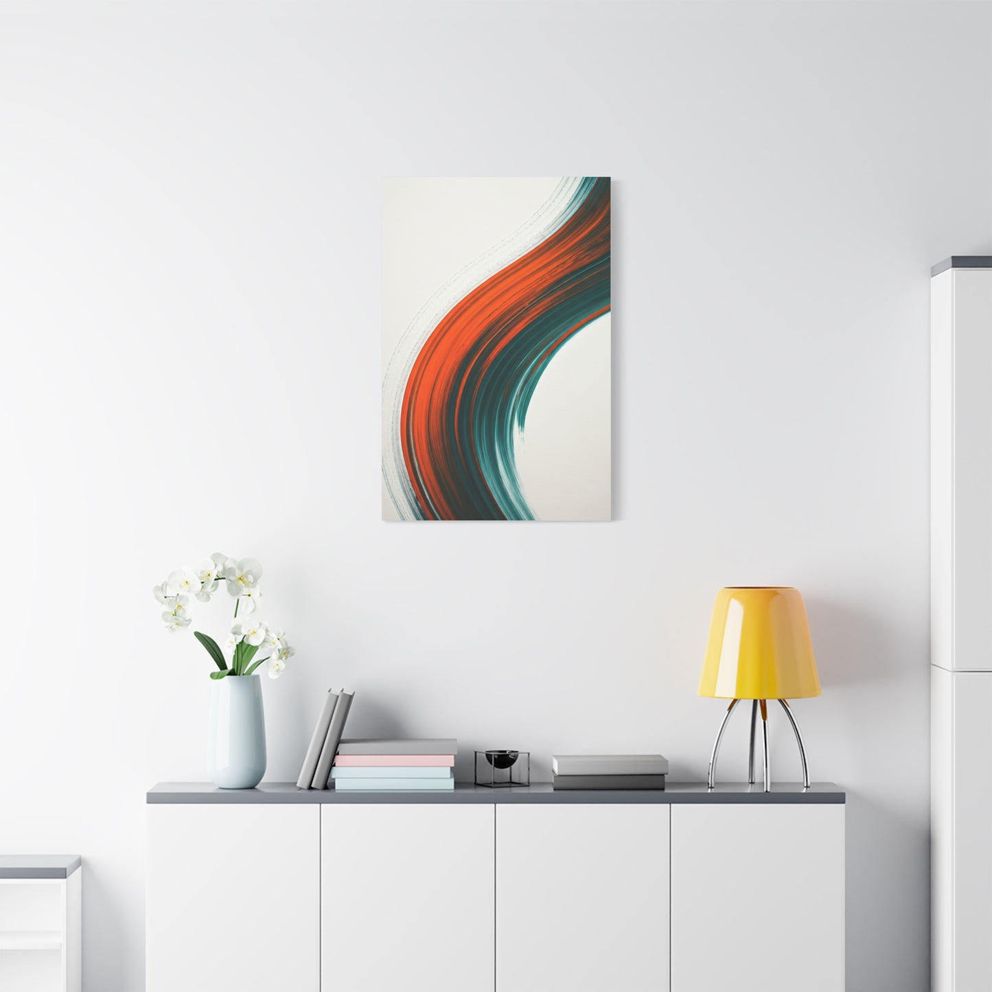 Curved Ember Flow Abstract Wall Art & Canvas Prints