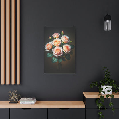 Peach Rose Harmony Floral Wall Art & Canvas Prints