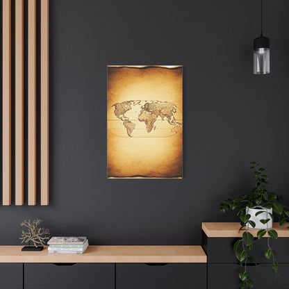 Modern Vintage Silhouette World Map Wall Art & Canvas Prints