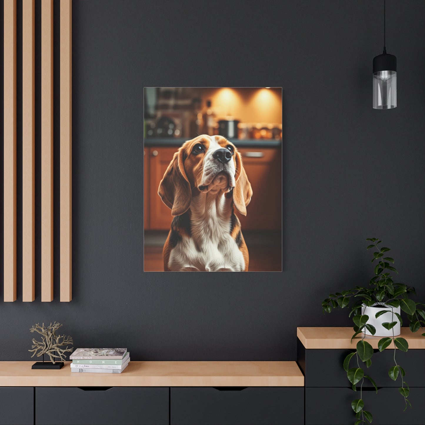 Kitchen Gaze Beagle Wall Art & Canvas Print