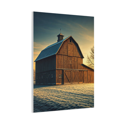 Frosted Dawn Wooden Barn Wall Art & Canvas Prints