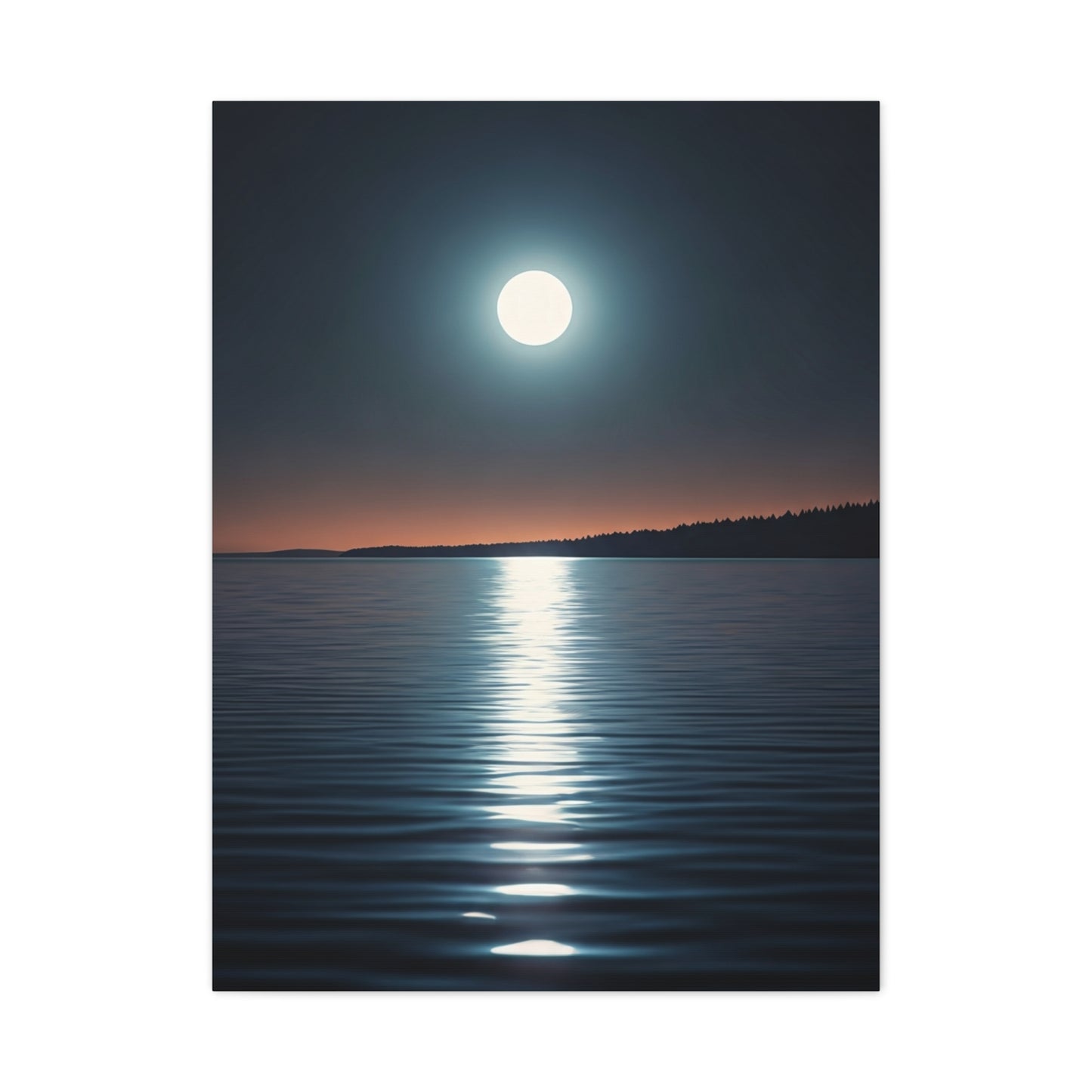 Moonlit Reflection Over Silent Waters Wall Art & Canvas Prints