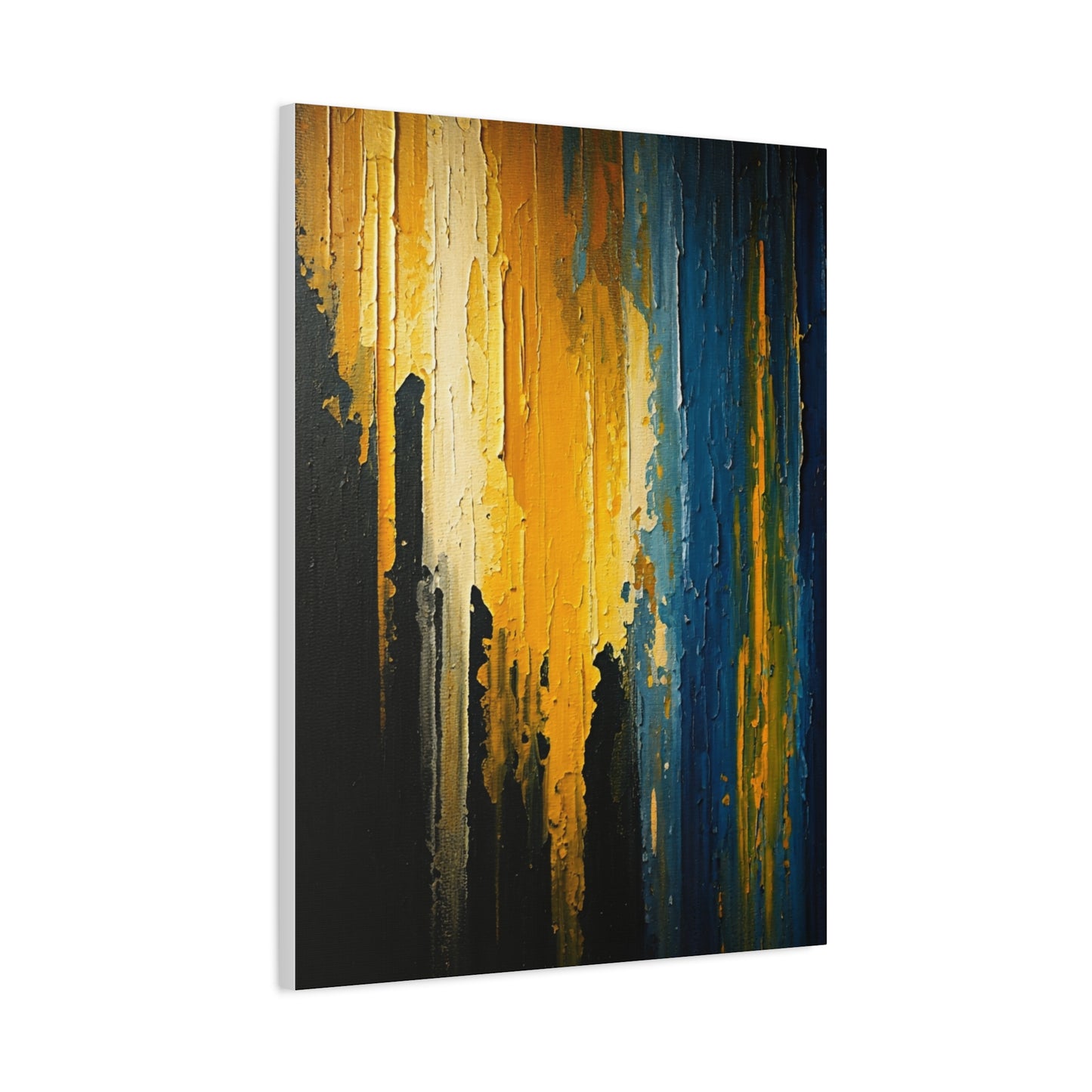 Vertical Gold and Blue Abstract Wall Art & Canvas Prints