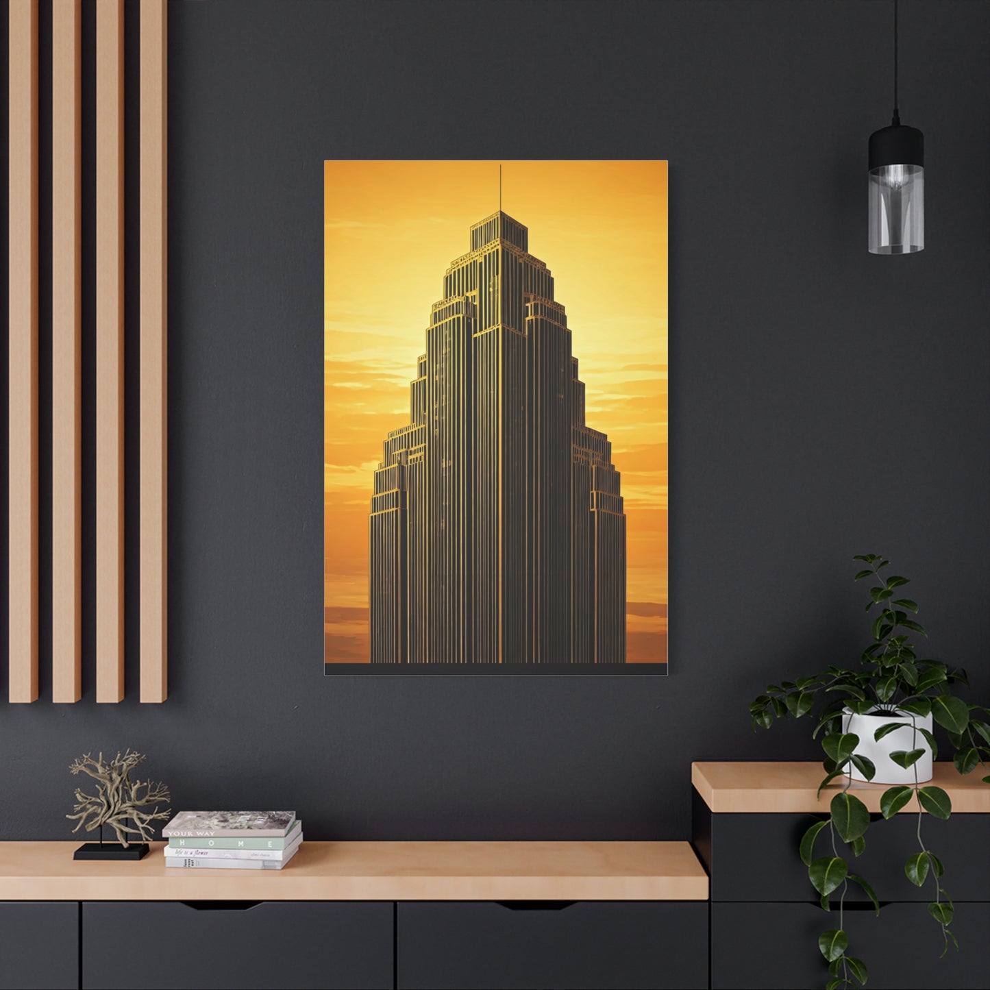 Golden Empire Sunset Skyscraper Wall Art & Canvas Prints
