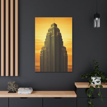 Golden Empire Sunset Skyscraper Wall Art & Canvas Prints