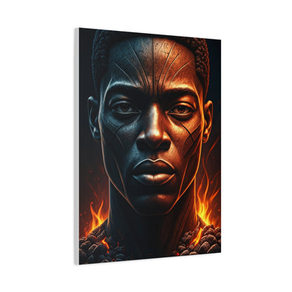 Fire and Shadow Warrior Portrait Wall Art & Canvas Prints