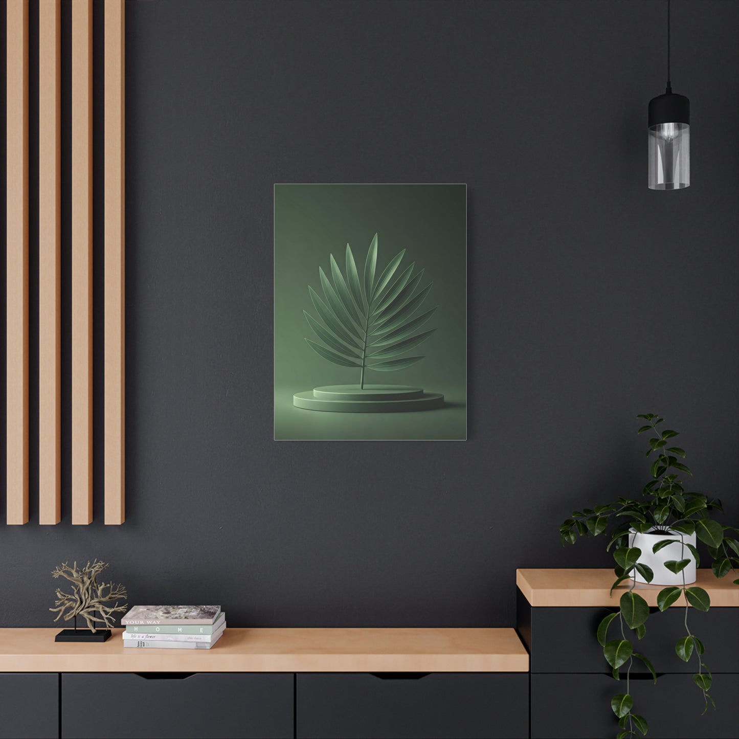 Sculpted Palm Leaf Minimalist Wall Art & Canvas Prints