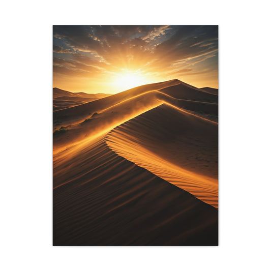 Golden Desert Sunrise Dunes Wall Art & Canvas Prints