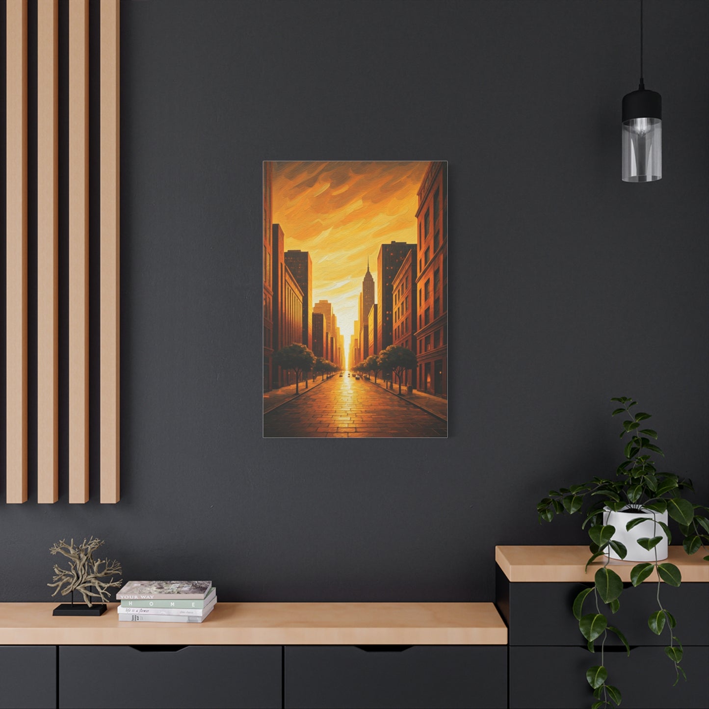 Golden Avenue at Dusk Wall Art & Canvas Prints