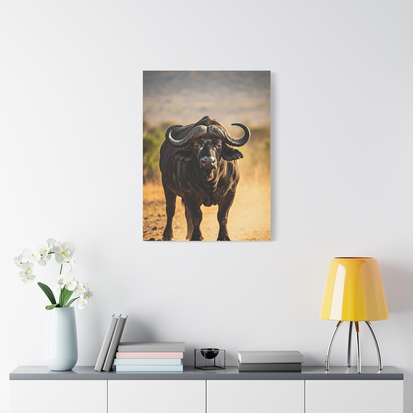 Powerful Buffalo Staring Forward Wall Art & Canvas Prints