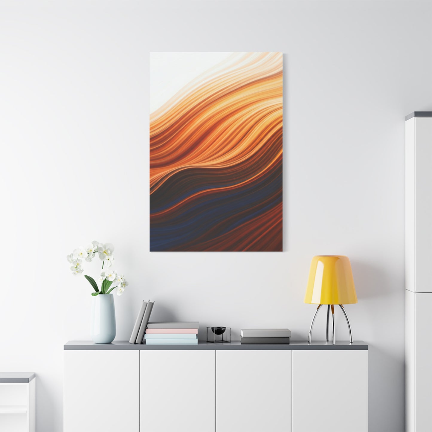 Warm Layered Wave Abstract Wall Art & Canvas Prints
