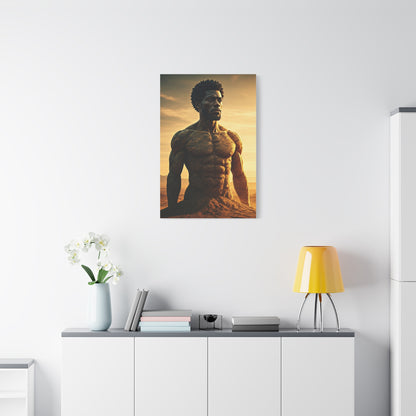 Golden Stone Warrior Portrait Wall Art & Canvas Prints