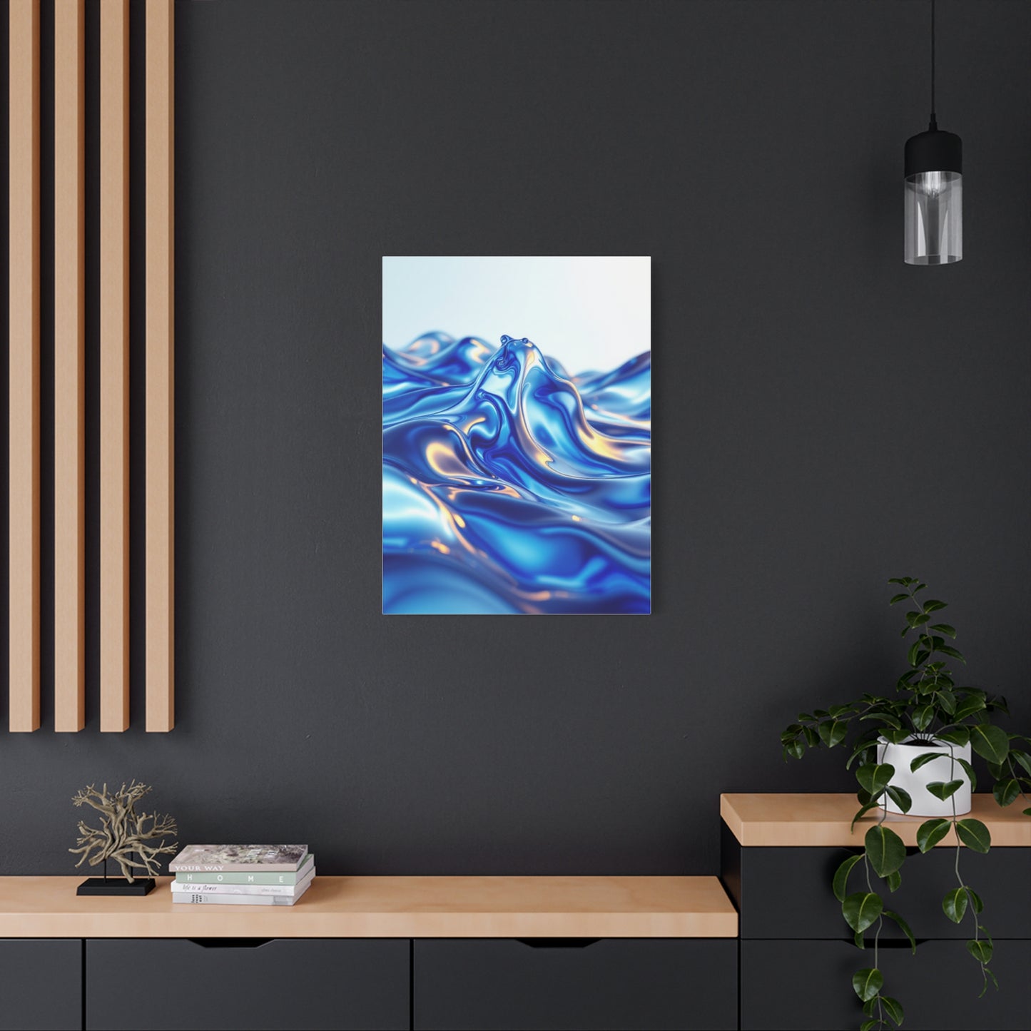 Fluid Blue Silk Waves Wall Art & Canvas Prints