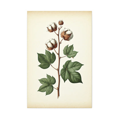 Cotton Plant Illustration Wall Art & Canvas Prints