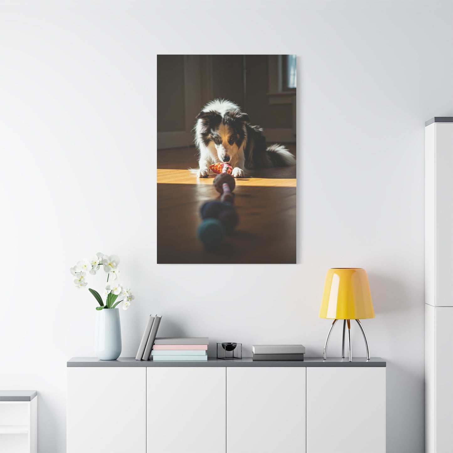 Sunlit Playtime Pup Wall Art & Canvas Print