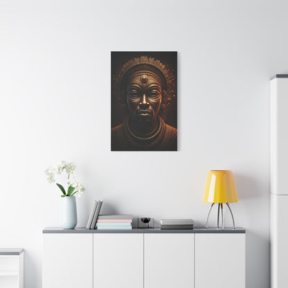 Golden Tribal Mask Legacy Wall Art & Canvas Prints