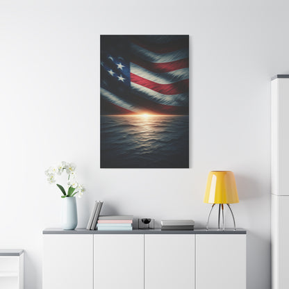Flag Reflections at Sunset Wall Art & Canvas Prints