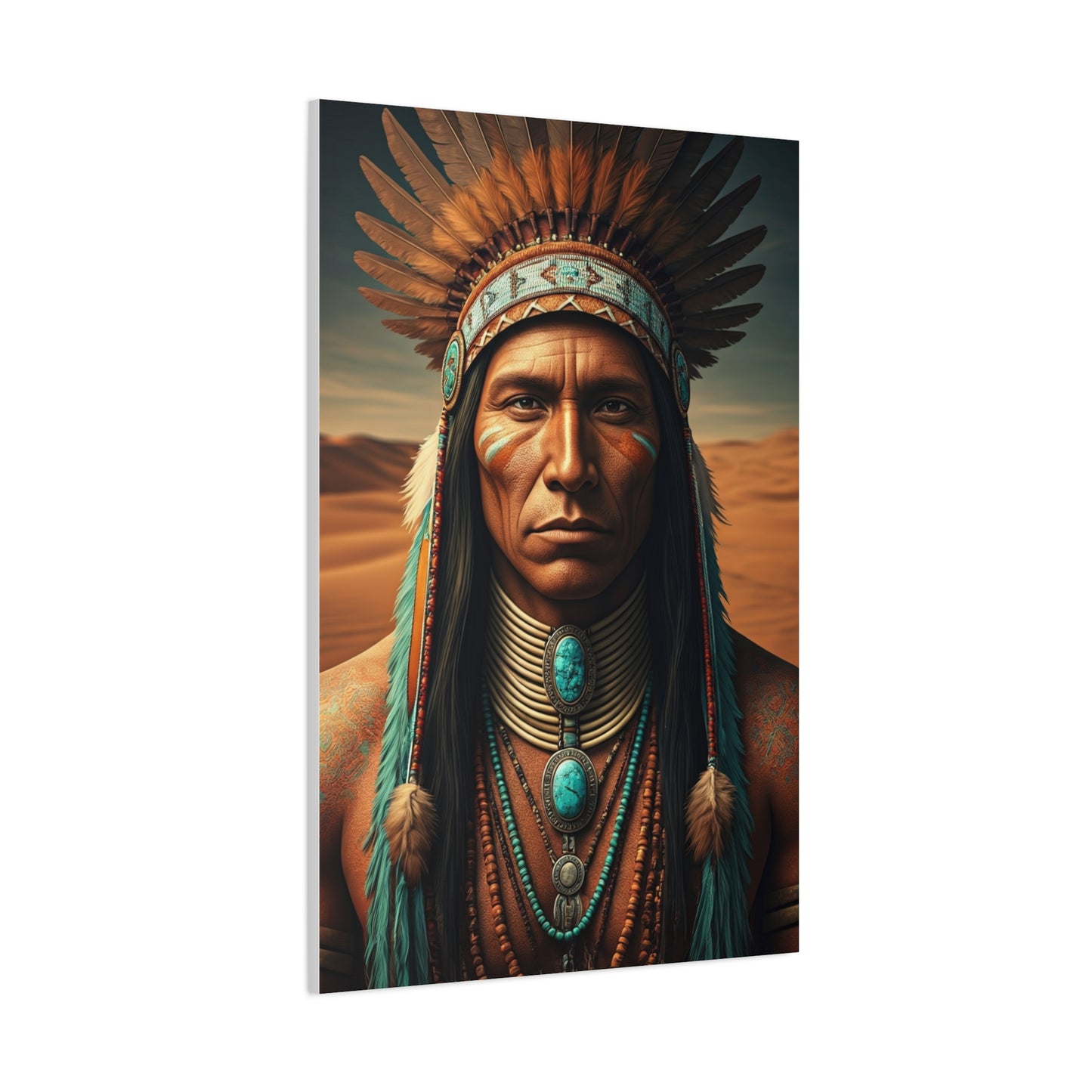 Tribal Spirit Headdress Portrait Wall Art & Canvas Prints