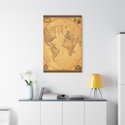 Antique Oval World Atlas Map Wall Art & Canvas Prints