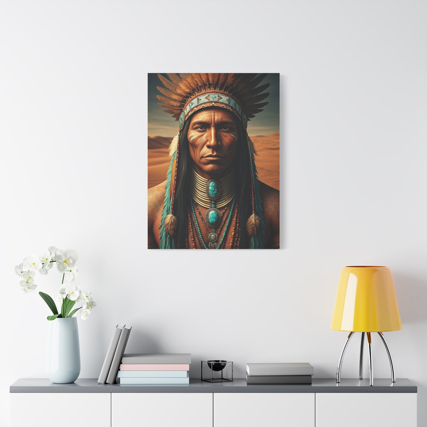 Tribal Spirit Headdress Portrait Wall Art & Canvas Prints