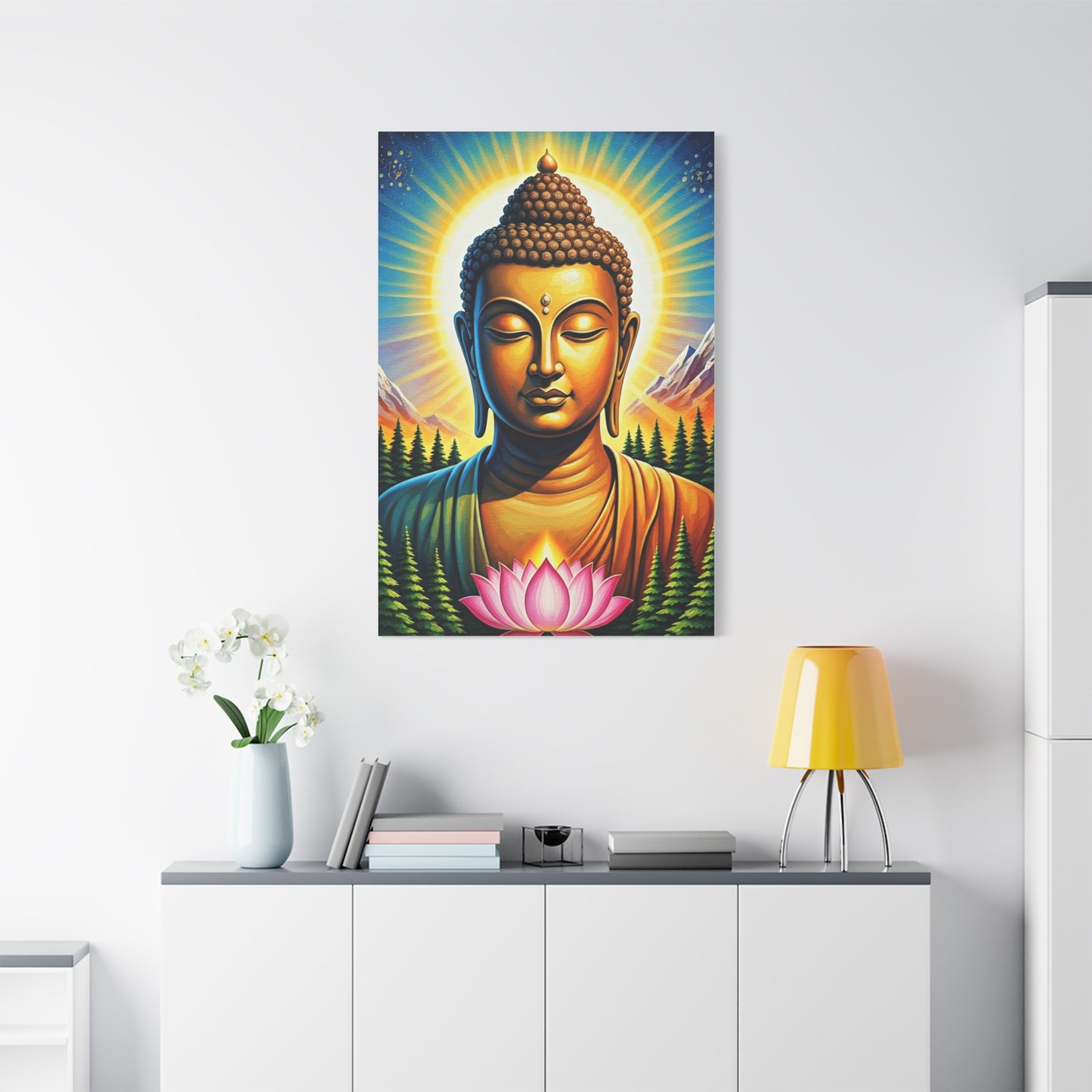 Radiant Buddha with Lotus Bloom Wall Art & Canvas Prints
