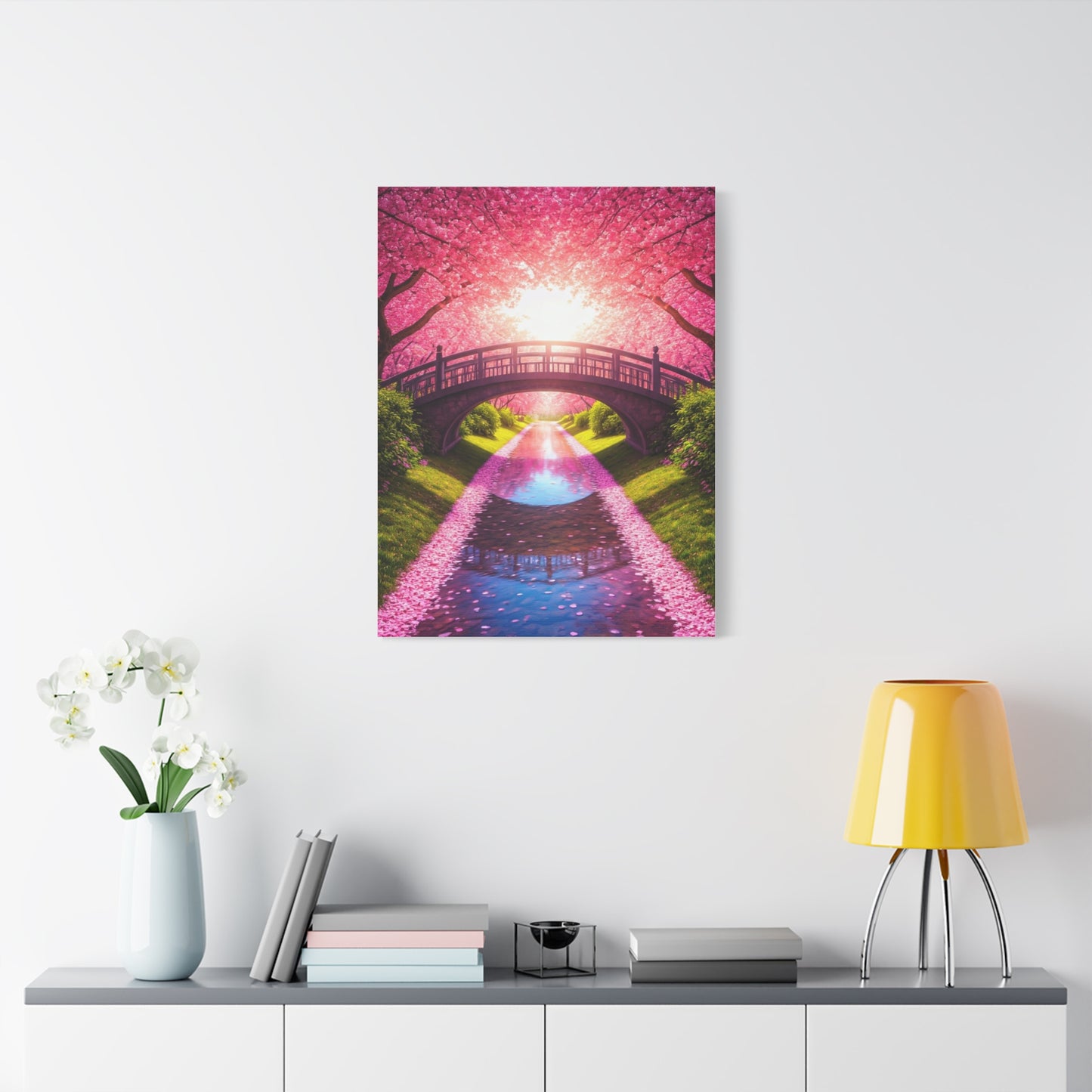 Sakura Bridge Reflection at Sunrise Wall Art & Canvas Prints