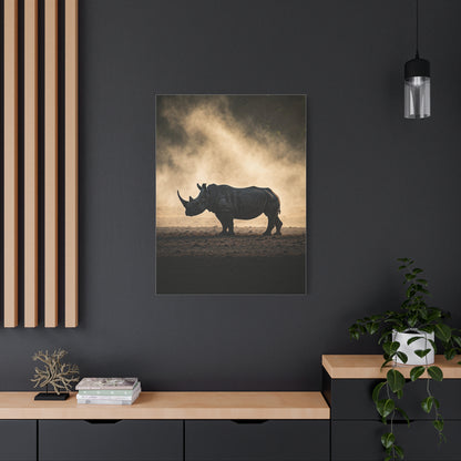 Rhino in Golden Dust Wilderness Wall Art & Canvas Prints