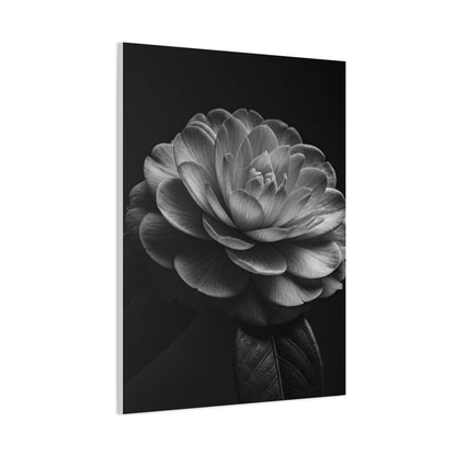 Camellia Bloom in Shadow Monochrome Wall Art & Canvas Prints