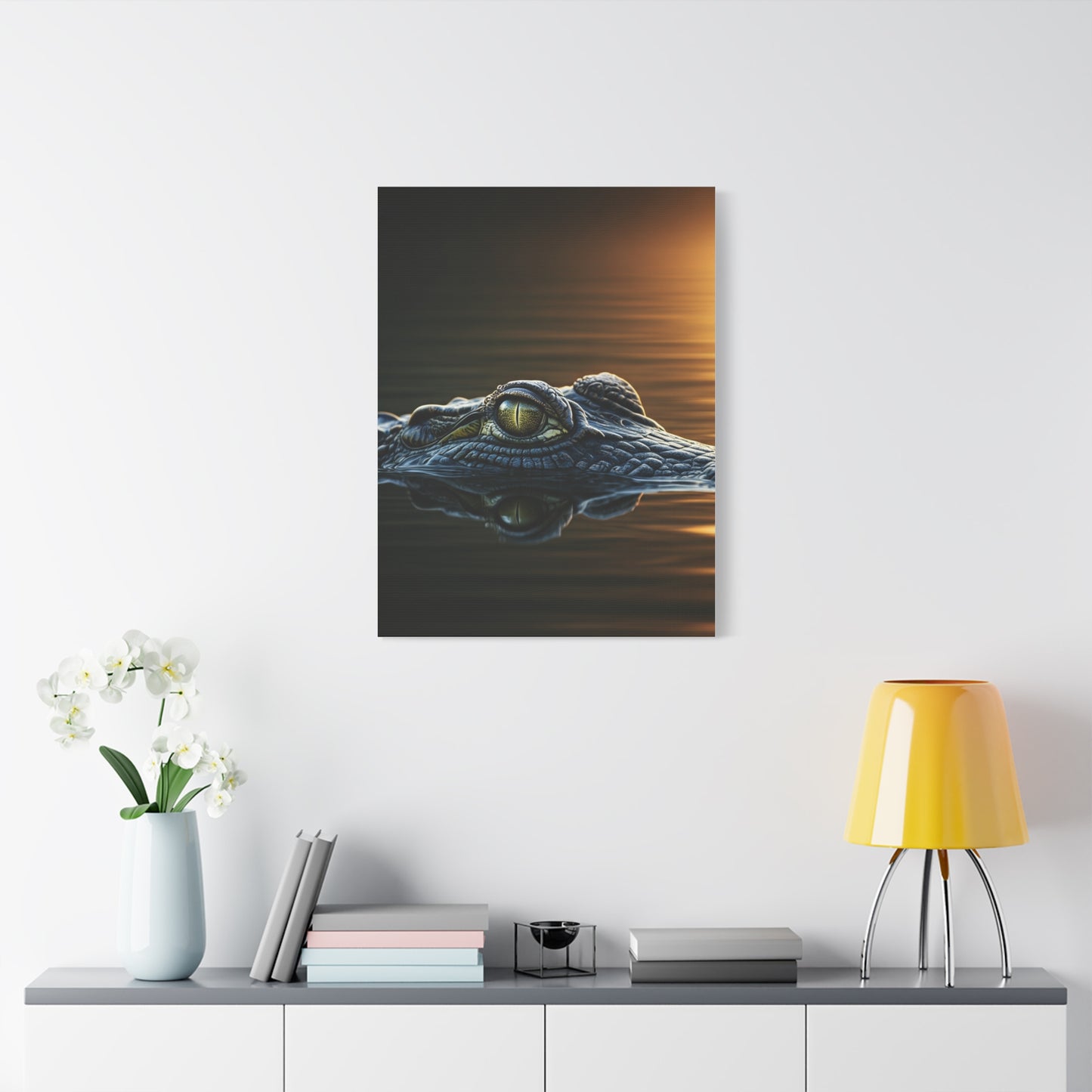 Crocodile Eye Emerging From Water Wall Art & Canvas Prints
