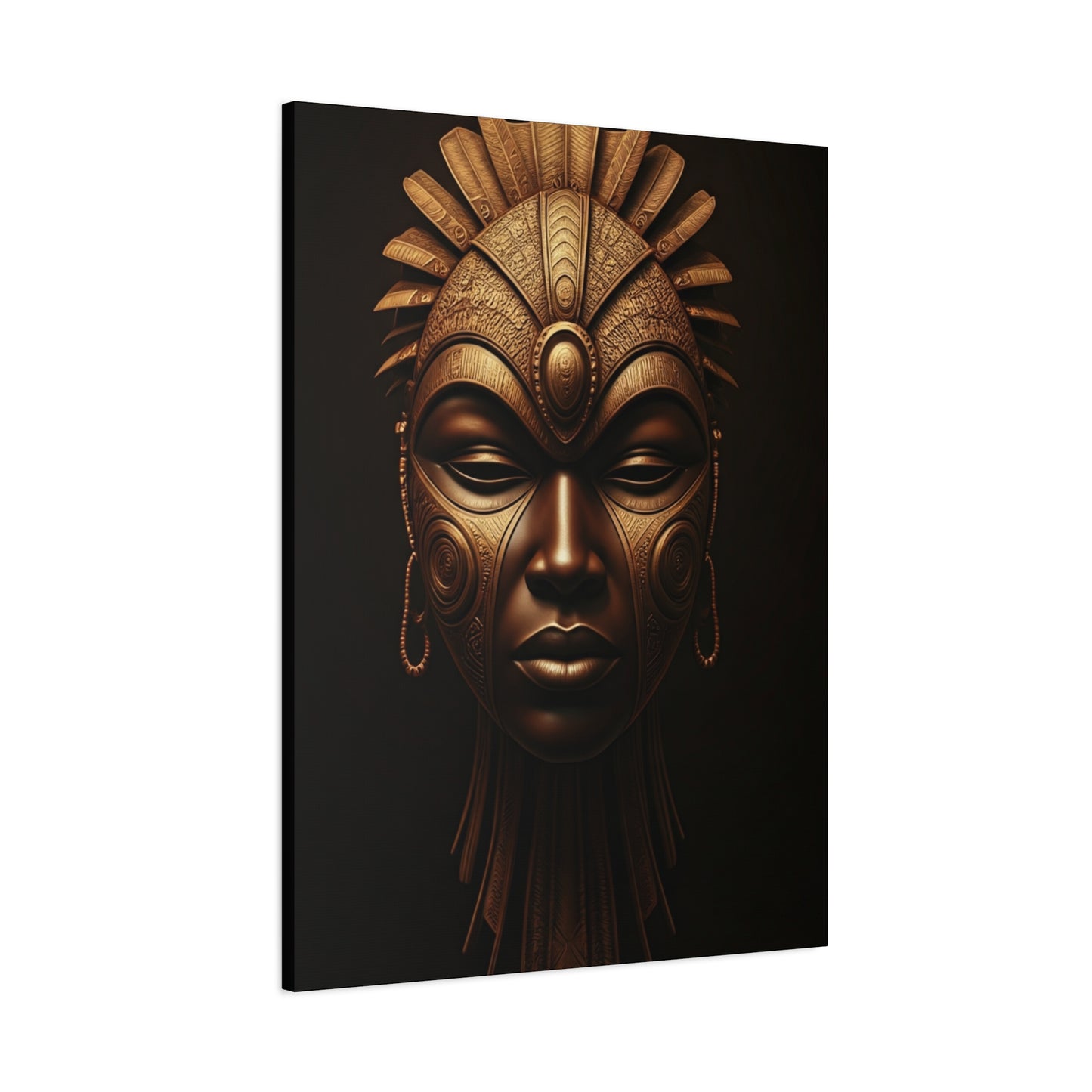 Golden Tribal Goddess Mask Wall Art & Canvas Prints