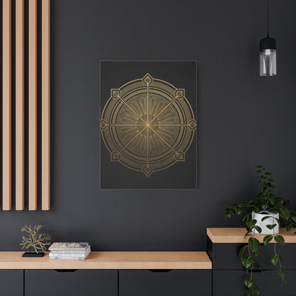 Golden Compass Deco Mandala Wall Art & Canvas Prints